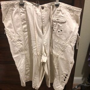 Beige cargo style shorts